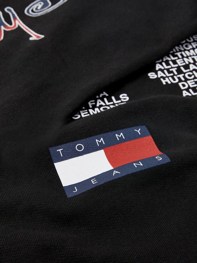 Női Tommy Hilfiger Organic Pamut Britney Oversized Pulóverek Fekete | HU 394OKI